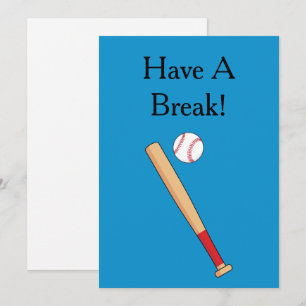 Cartes Pour Fêtes Annuelles Batte de baseball avec balle Personnaliser