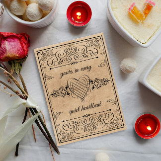 Cartes Pour Fêtes Annuelles Battement de coeur vintage orné