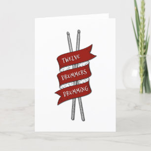 Cartes Pour Fêtes Annuelles Batterie de vacances 12 tambours tambour Noël
