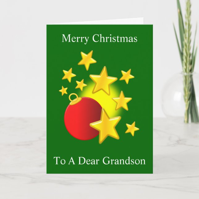 Cartes Pour Fêtes Annuelles Bauble Stars Noël Grandson (Devant)