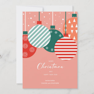 Cartes Pour Fêtes Annuelles Baubles de Noël rétro - Charme de Noël classique