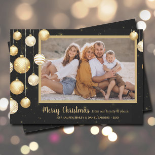 Cartes Pour Fêtes Annuelles Baubles d'or photo de Noël
