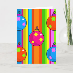 Cartes Pour Fêtes Annuelles Baubles funky