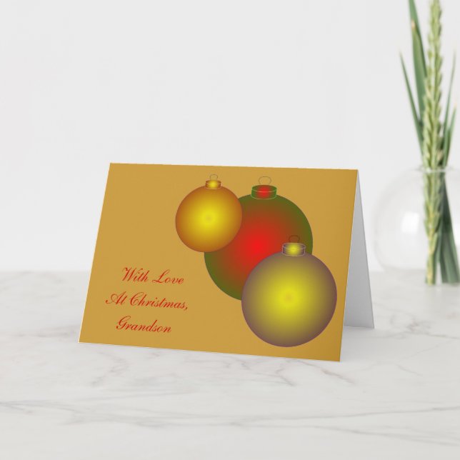 Cartes Pour Fêtes Annuelles Baubles Grand Noël (Devant)