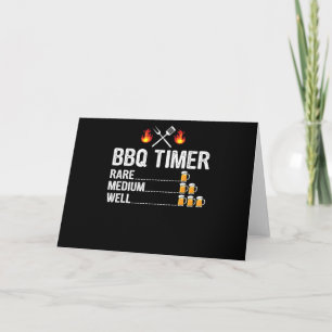 Cartes Pour Fêtes Annuelles BBQ BBQ Timer Boire Grillades Bière Grill