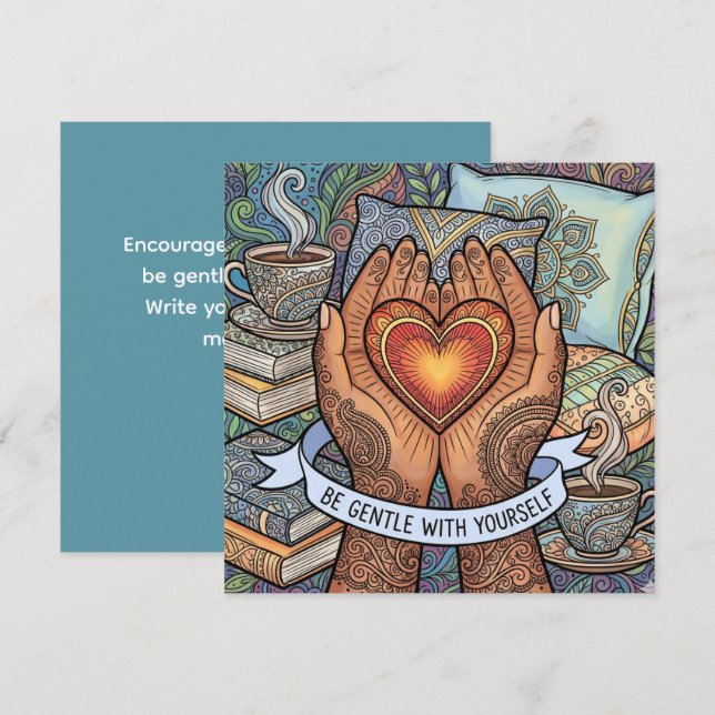 Cartes Pour Fêtes Annuelles Be Gentle With Yourself Personalized Card (Devant / Derrière)
