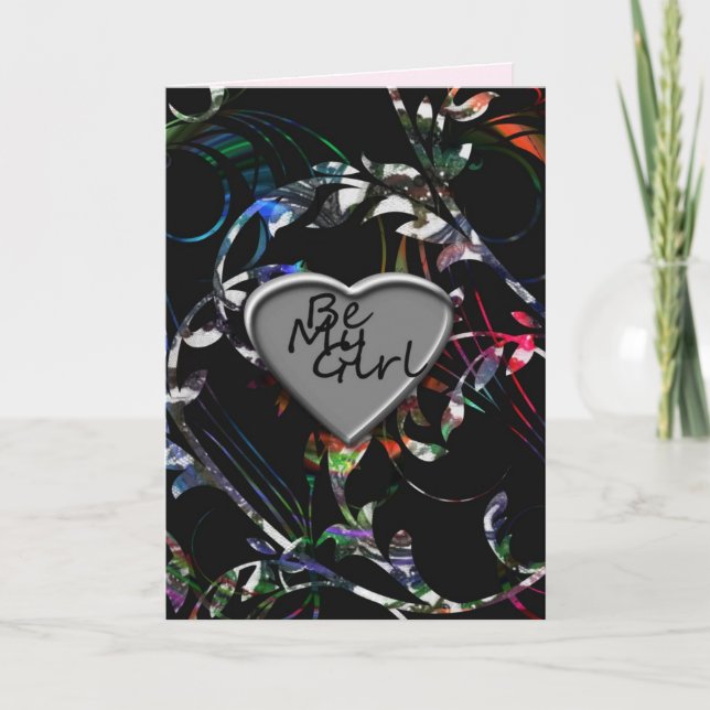 Cartes Pour Fêtes Annuelles "Be My Girl" (Devant)