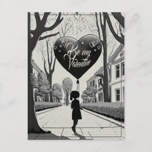 Cartes Pour Fêtes Annuelles Be My Valentine in Manga Style Monochrome 1617