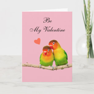 Cartes Pour Fêtes Annuelles Be My Valentine Valentine's Day Lovebirds Birds