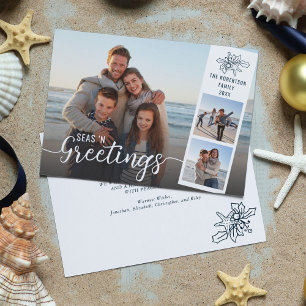Cartes Pour Fêtes Annuelles Beach Christmas Script 3 Photo Collage