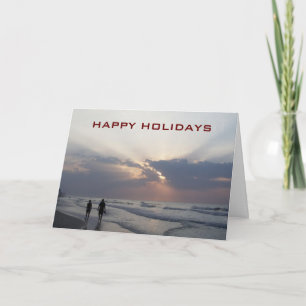 CARTES POUR FÊTES ANNUELLES BEACH HAPPY HOLIDAYS=BE WARM/MERRY AND ENJOY !