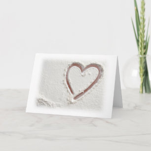 Cartes Pour Fêtes Annuelles Beach Sand Heart