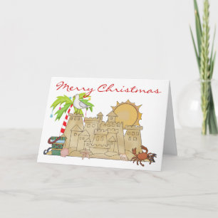 Cartes Pour Fêtes Annuelles Beach Sandcastle Noël