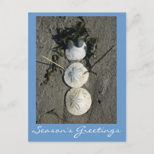 Cartes Pour Fêtes Annuelles Beach Snowman