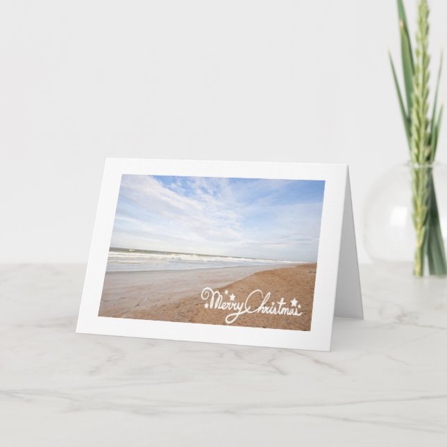 CARTES POUR FÊTES ANNUELLES BEACHY NOËL REMERCIE DE NOTRE PLAGE (Devant)