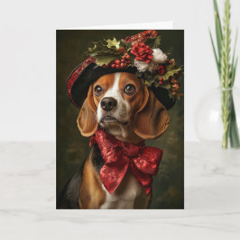 Cartes Pour Fêtes Annuelles Beagle de Noël victorien