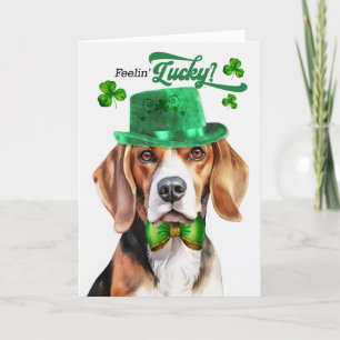 Cartes Pour Fêtes Annuelles Beagle Dog Feelin' Lucky St Patrick's Day