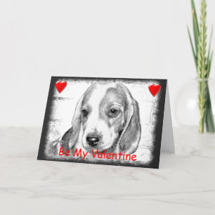Cartes Pour Fêtes Annuelles Beagle Puppy dog Valentines Day