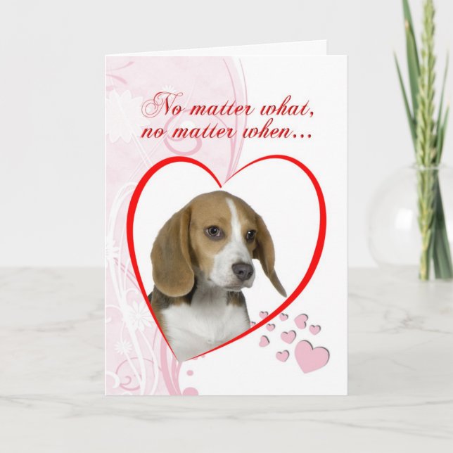 Cartes Pour Fêtes Annuelles Beagle Valentine (Devant)