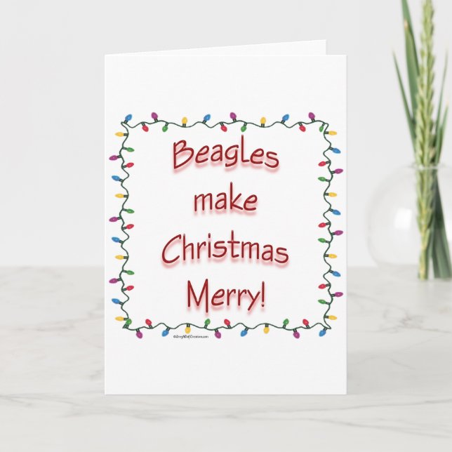 Cartes Pour Fêtes Annuelles Beagles rendent Noël joyeux (Devant)