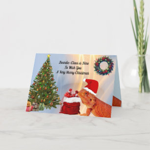 Cartes Pour Fêtes Annuelles Beardie-Claus - Beardie Dragon