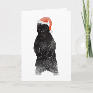 Cartes Pour Fêtes Annuelles Béary Joyeux Noël Aquarelle Père Noël Ours