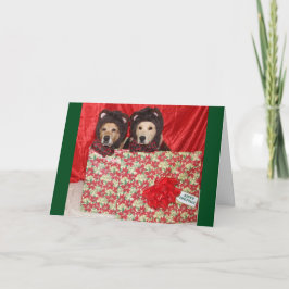 Cartes Pour Fêtes Annuelles Beary Merry Golden Christmas