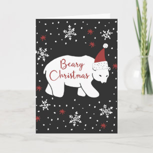 Cartes Pour Fêtes Annuelles Beary Noël Père Noël Chapeau Polaire Ours