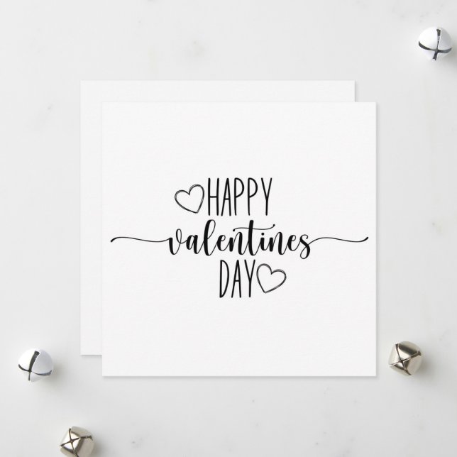 Cartes Pour Fêtes Annuelles Beatifull minimalist editable valentine card (Devant/Arrière en situation)