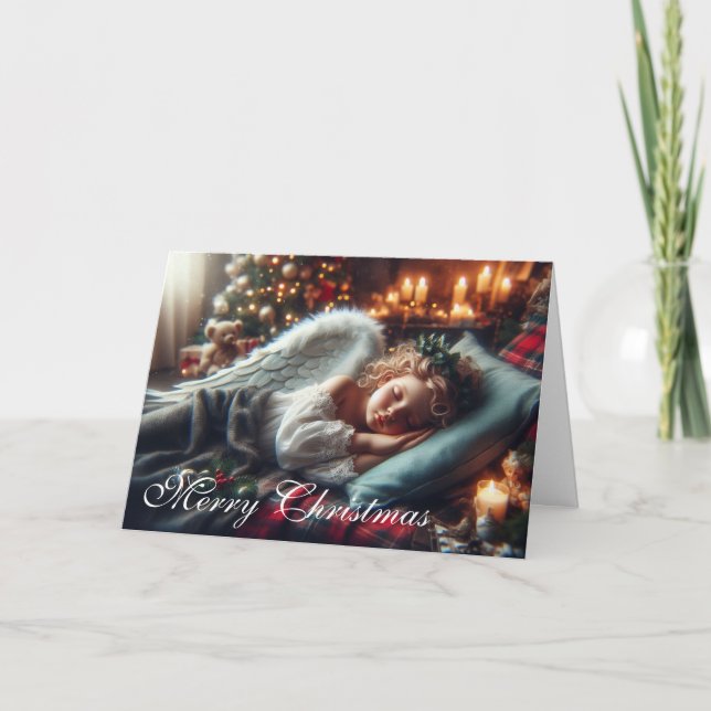 Cartes Pour Fêtes Annuelles Beau ange couchant (Devant)