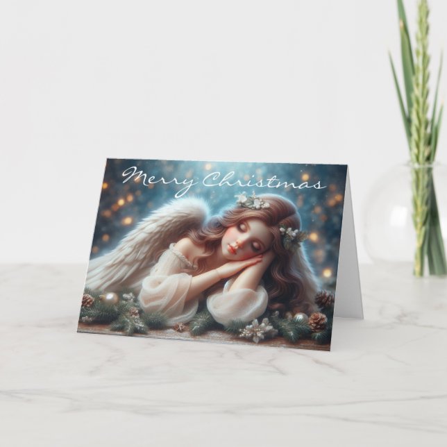 Cartes Pour Fêtes Annuelles Beau ange couchant (Devant)