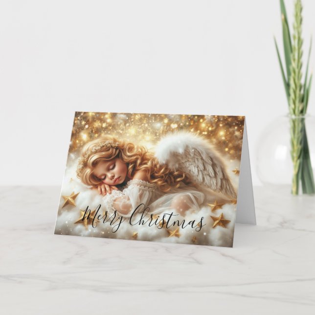 Cartes Pour Fêtes Annuelles Beau ange couchant (Devant)
