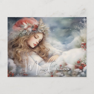 Cartes Pour Fêtes Annuelles Beau Ange de Noël dormant