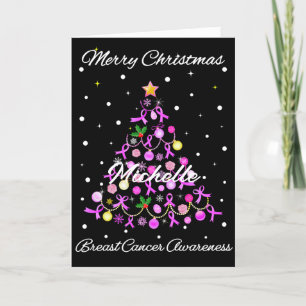 Cartes Pour Fêtes Annuelles Beau arbre de Noël en ruban rose