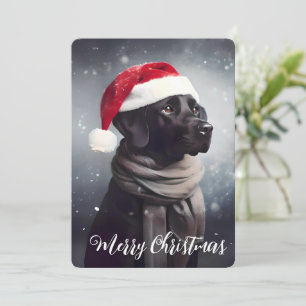 Cartes Pour Fêtes Annuelles Beau Black Lab Père Noël Noël