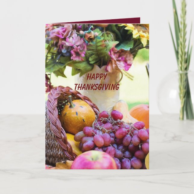 Cartes Pour Fêtes Annuelles Beau Bon thanksgiving Cornucopia (Devant)