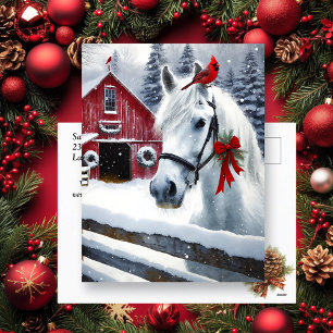 Cartes Pour Fêtes Annuelles Beau Cheval de Vacances avec Cardinal Personnalisé