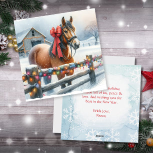 Cartes Pour Fêtes Annuelles Beau Cheval Festif Noël personnalisé