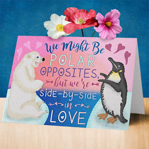 Cartes Pour Fêtes Annuelles Beau Heureuse Sainte-Valentin Ours Polaire Pingoui