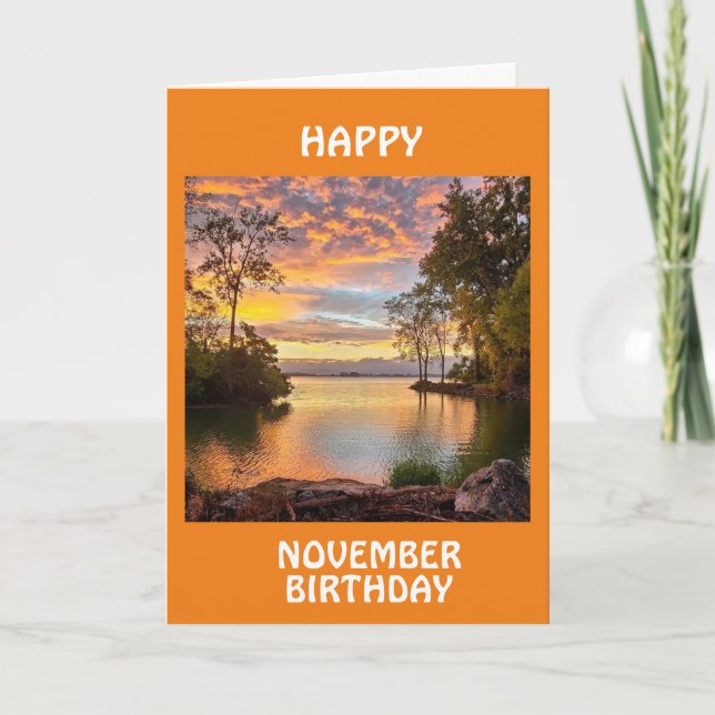 CARTES POUR FÊTES ANNUELLES *BEAU NOVEMBRE ANNIVERSAIRE DE SALUT* ANNIVERSAIRE (Devant)