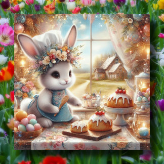Cartes Pour Fêtes Annuelles Beau Pays Baker Bunny Pastel Pâques