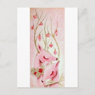 Cartes Pour Fêtes Annuelles Beau renne de Noël Vintage