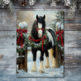 Cartes Pour Fêtes Annuelles Beau Shire Cheval Brouillon et Wreath Noël