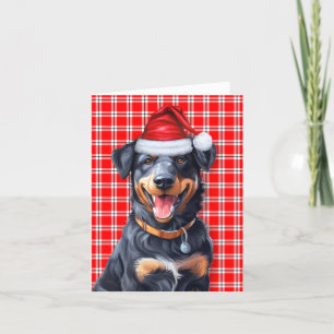 Cartes Pour Fêtes Annuelles Beauceron Noël Chien rouge Plaid Noël