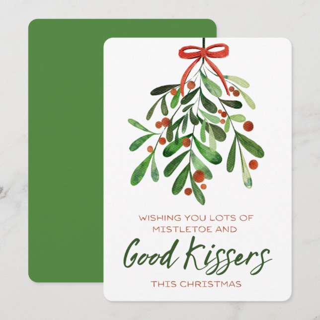 Cartes Pour Fêtes Annuelles Beaucoup De Mistletoe Bon Kissers Drôle Noël (Devant / Derrière)