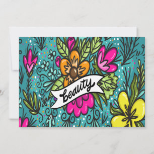 Cartes Pour Fêtes Annuelles Beauté de l'oreiller avec fleurs