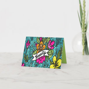 Cartes Pour Fêtes Annuelles Beauté de l'oreiller avec fleurs