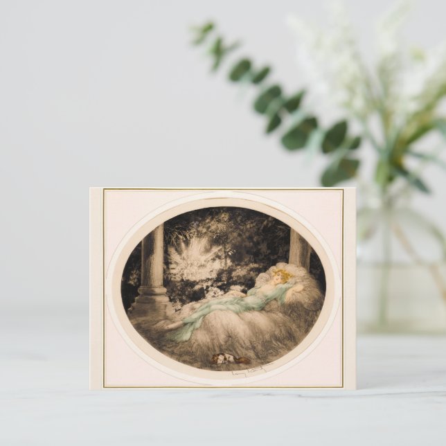 Cartes Pour Fêtes Annuelles Beauté dormante par Louis Icart (Debout devant)
