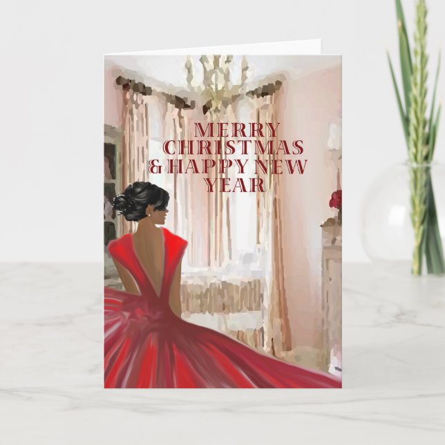 Cartes Pour Fêtes Annuelles Beauté Reine Noël (Devant)