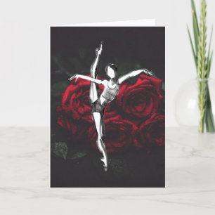 Cartes Pour Fêtes Annuelles Beautiful Ballerina et Roses Ballet Birthday